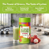 Poudre d'électrolytes Super Greens Amaz OEM avec spiruline, herbe de blé, complexe d'électrolytes pour l'hydratation, l'énergie, la détoxification et le soutien immunitaire