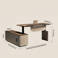 Bureau de direction électrique moderne de luxe réglable en hauteur avec tiroir de rangement – Mobilier de bureau pour dirigeants