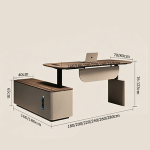 Scrivania Elettrica Regolabile di Lusso Moderna <span class=keywords><strong>con</strong></span> Cassetto Portaoggetti, Tavolo Direzionale per Ufficio - Product Image 2