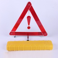 Triangle de signalisation routière en plastique hautement réfléchissant pour avaries d'urgence, à poser au sol pour autoroutes et parkings