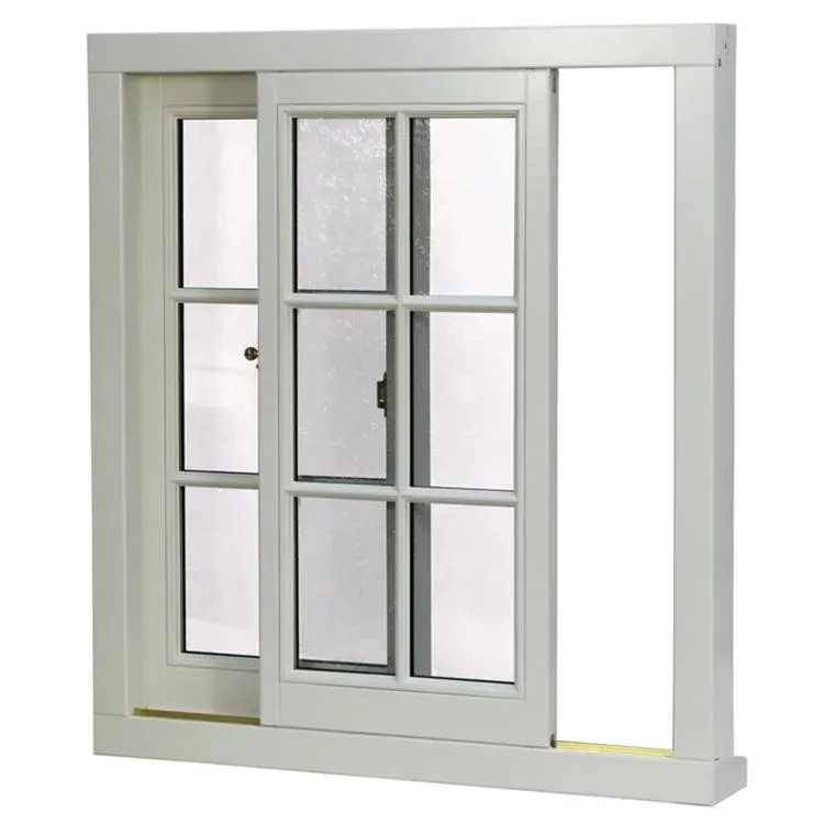 Chất lượng cao đôi kính PVC cửa sổ trượt ngang Mở thiết kế cách âm và cửa sổ chống thấm nước cho phòng ngủ
