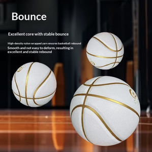 Ballon de basket-ball de haute qualité, taille 7, couleur blanche, pour enfants et jeunes, en cuir PU durable, pour l'entraînement en salle et les jeux - Product Image 4