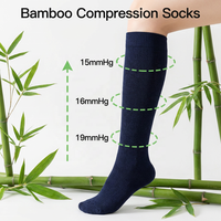 Chaussettes de compression graduée en bambou respirantes 15-20 mmHg, taille plus, été, avec logo personnalisé pour femmes et hommes