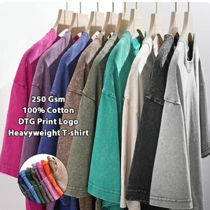 T-<span class=keywords><strong>shirt</strong></span> surdimensionné personnalisé en coton épais, T-shirts graphiques vintage délavés à l'acide pour hommes - Product Image 2