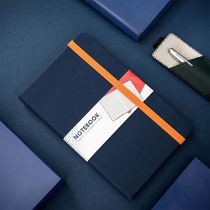Organiseur/Agenda A5 personnalisable en cuir PU épais, couverture rigide, reliure cousue, esthétique soignée, 80 feuilles imprimées, design simple - Product Image 2