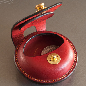 Handmade vegetable-tanned leather <b>coin</b> purse with flap opening; game <b>coin</b> storage <b>bag</b>; custom-made travel souvenirs. - Product Image 1
