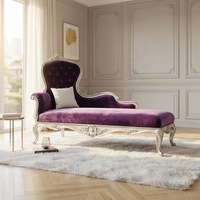Chaise longue monoplace en bois massif de style européen, lit de beauté français, tabouret de bout de lit, chaise impératrice