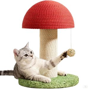 Papan garuk kucing jamur, tempat cakar kucing lucu akrilik tali akrilik dasar kuat kucing vertikal - Product Image 5