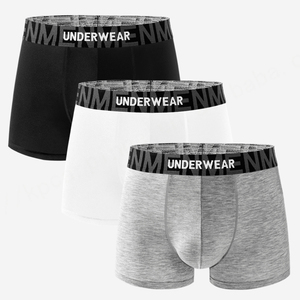Caleçons personnalisés pour hommes Vente en gros de marque Boxers Sous-vêtements solides personnalisés Shorts pour hommes Spandex Cotton Boxers Brief for Men - Product Image 1