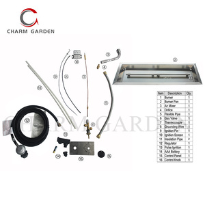 <span class=keywords><strong>Kit</strong></span> de brûleur rectangulaire/carré/rond pour foyer au gaz propane en acier inoxydable 304 - Product Image 2