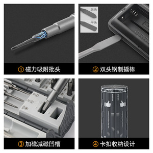 Kit de tournevis de précision Xi Meng 128-en-1 en acier allié, outils de réparation pour ordinateurs et téléphones, ensemble de réparation pour télécommunications - Product Image 5
