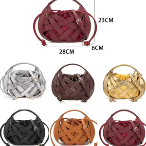 Bolso de Mano de Cuero PU Tejido de Lujo con Logotipo Personalizado, Bolso de Hombro Trenzado Coreano de Moda para Mujer, Bolso Bandolera de Gran Capacidad, Venta al Por Mayor - Product Image 2