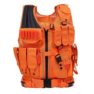 Stock malla Molle chaleco táctico ultraligero transpirable ajustable al aire libre táctico naranja Chaleco de caza para adultos - Product Image 2