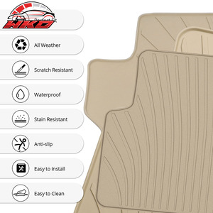 Alfombrillas de goma de látex beige para Honda Accord 2008-2012, alfombras personalizadas de 5 piezas estilo IKON, impermeables - Product Image 6