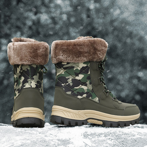 Botas de nieve de piel antideslizantes para mujer, superventas, altura de tobillo cálida para la vida diaria con zapatillas resistentes al desgaste de estilo occidental - Product Image 4