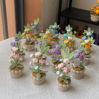 Tanaman Pot Bunga Baby's Breath Rajutan Tangan - Bunga Buatan dari Benang 3D yang Menyerupai Asli, Hadiah Sempurna untuk Baby Shower & Dekorasi Kamar Bayi