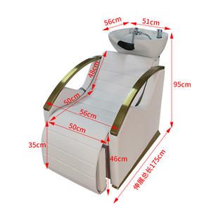 Luxus elektrische Haar wäsche Massage stuhl Beauty Salon Schwarz Braun Rosa Weiß Schwarz Keramik Becken Edelstahl <span class=keywords><strong>Shampoo</strong></span> Schüssel - Product Image 6