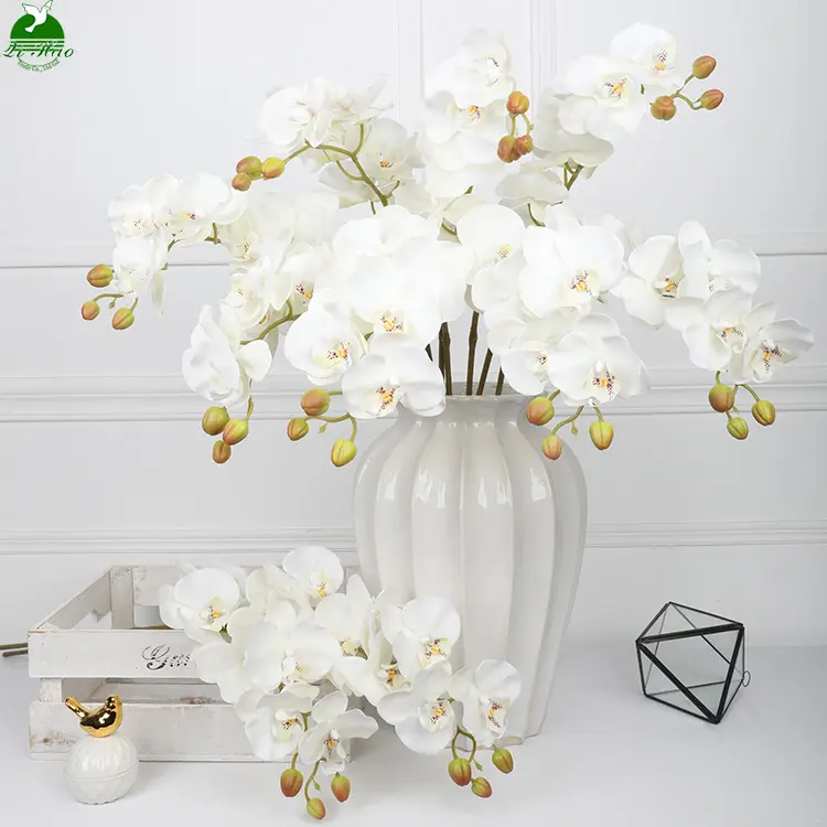 Artificial flowers factory supply real touch butterfly orchid artificial flower plastic flower for home wedding decoration