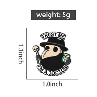 Percayalah saya adalah dokter Enamel Pin Gothic gagak bros logam kerah jas perhiasan aksesori ransel grosir