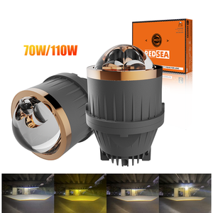 Redsea 110W 11000LM Faros Antiniebla/Conducción LED de Tres Colores 3 Pulgadas Bi LED Proyector Láser Luz Antiniebla H3 H8 H11 Lámpara Antiniebla LED para Automóviles - Product Image 1