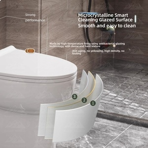 Inodoro de Cerámica de Una Pieza con Base Cuadrada Geométrica Moderna Wayon para <span class=keywords><strong>Baño</strong></span> de Apartamento de Lujo - Product Image 6