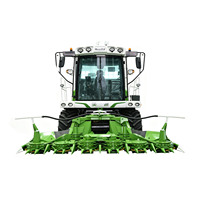Moissonneuse-batteuse automotrice verte de pointe 480 CV pour céréales et fourrage, avec cabine climatisée et haute productivité