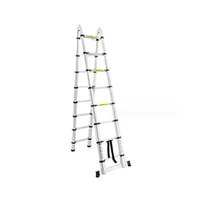 CE Außenbereich-Teleskopleiter Aluminium Affenleiter Aluminium-Leiter schwerlast faltbar für Haushalt großer Schritt