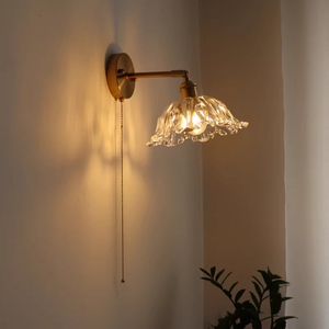 Appliques murales <span class=keywords><strong>LED</strong></span> rétro en verre cuivre de style japonais <span class=keywords><strong>pour</strong></span> chambre à coucher salle de bain <span class=keywords><strong>dressing</strong></span> avec interrupteur à tirette - Product Image 3