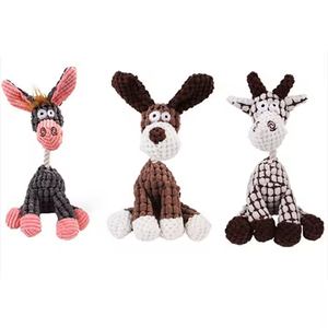 High Quality Designer Funny Playing <b>Stuffed</b> Puppy Chew Toys Donkey Dog Plush Toy Squeaky <b>Animals</b> Shape Bite Resistant Puppy Pets - Product Image 1