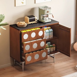 Aparador Retro de Madera Maciza 100x45x81.2cm, Mueble de Almacenamiento de Gran Capacidad para Sala de Estar - Product Image 4