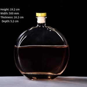 Bouteille de vin plate en verre transparent de 100 ml et 250 ml avec bouchon en bois, bouteille hermétique pour spiritueux, vin de fruits, vin blanc - Product Image 4