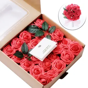 INUNION Best China Low Price 8cm Dia Decorative Artificial Roses Foam Pe Rose Artificial Foam Rose Artificial Flower