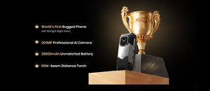 Téléphone <span class=keywords><strong>robuste</strong></span> Fossibot F107Pro Ultimate pour sites industriels difficiles, batterie 28000mAh, solution IP68/69K pour les travaux de construction - Product Image 2