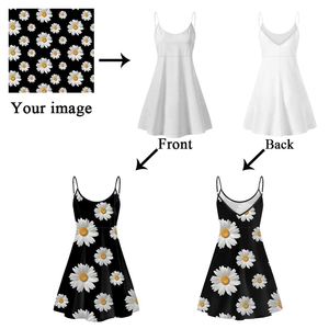 <span class=keywords><strong>Abito</strong></span> Estivo Senza Maniche con Bandiera di Haiti, Design Bandiera Haitiana Rossa e Blu, Vestito con Schiena Scoperta, Gonna Estiva alla Moda - Product Image 6