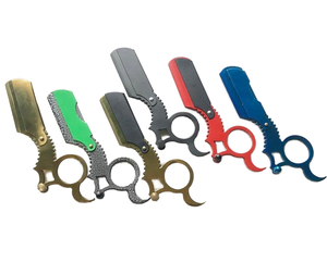 Navaja de Barbero de Acero Inoxidable de Filo Recto para Corte de Pelo Facial, Barba y Cejas, Herramienta Manual de Depilación y Recorte para Peluquero - Product Image 3