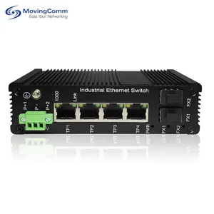 6 Port 1000M Industrial Switch 2 Port Uplink Din Rail 1000Mbps Network Ethernet Fast Switch Ip40 Lightning Protection Plug&Play