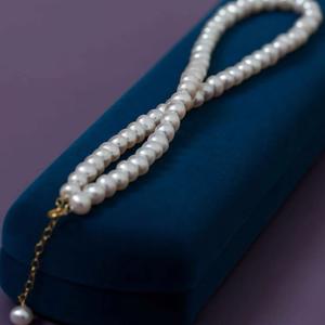 Collier de perles d'eau douce rondes de haute qualité 5-6 mm, classique et solide, style Hepburn, collier polyvalent pour clavicule - Product Image 2