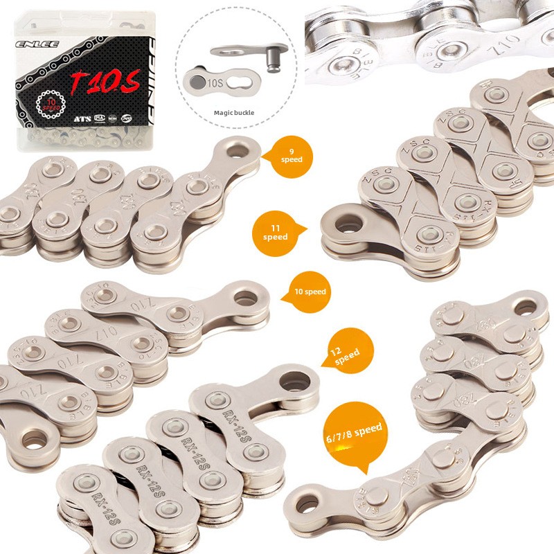 21-27 Speeds 8-12 Sections 116 Bike Chain Variable Speed Steel Bicycle Chain for Road & Mountain Bikes