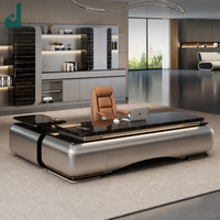 Bureau de direction haut de gamme en acier inoxydable, hauteur réglable, design moderne, tiroir de rangement, utilisation commerciale pour bureau