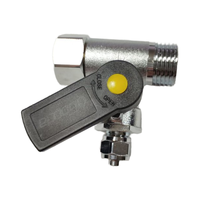 Robinet à bille en laiton avec poignée ABS chromée 6mm/8mm Trois voies Eau Filetage mâle 1/2 Robinet en laiton Vente en gros d'usine ODM/OEM