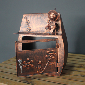 Buzón de villa de estilo europeo, buzón de pared vintage rústico con cerradura, buzón impermeable para exteriores para la escuela - Product Image 4