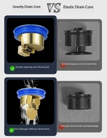 Nouveau siphon de sol universel moderne en laiton avec filtre anti-insectes et anti-odeurs, et dispositif anti-refoulement pour tuyaux d'évacuation.