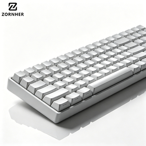 <span class=keywords><strong>Clavier</strong></span> mécanique sans fil Zornher ZH100 Pure White 100 touches, interrupteurs silencieux Gateron, RGB, logo personnalisé, tri-mode, pour le bureau - Product Image 2
