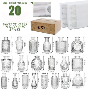 Vaso de Vidro Transparente Luxuoso para Mesa, Conjunto de 20 Peças para Casamento, Decoração de Flores em Cristal Art Deco - Product Image 2