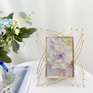 Desktop Decoration Flower Shape Rectangle Photo Creative Sisters Gift Metal Iron Picture Frame