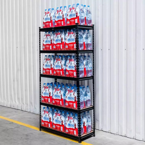 Étagères métalliques empilables réglables à 5 niveaux, robustes, sans boulons, avec rivets noirs - Product Image 3