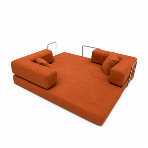 Elegante Sofá Cama Modular de Pana Verde, Sofá Plegable Comprimido con Respaldo Acolchado, Conjunto de Sofá Multifuncional - Product Image 4
