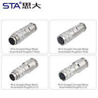 Conector Impermeable Industrial Macho y Hembra de Plástico con Bloqueo, Enchufe de Aviación M16 C091, Conectable en Campo, de 2, 3, 4, 5, 6, 7, 8, 12, 14, 19, 24 Pines