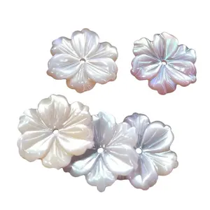 Wholesale exquisite mother of pearl shell carved flower beads for jewelry