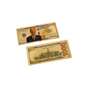 Business Souvenir Gifts 5 Dollar Gold Banknote Creative Note with Plastic  Case